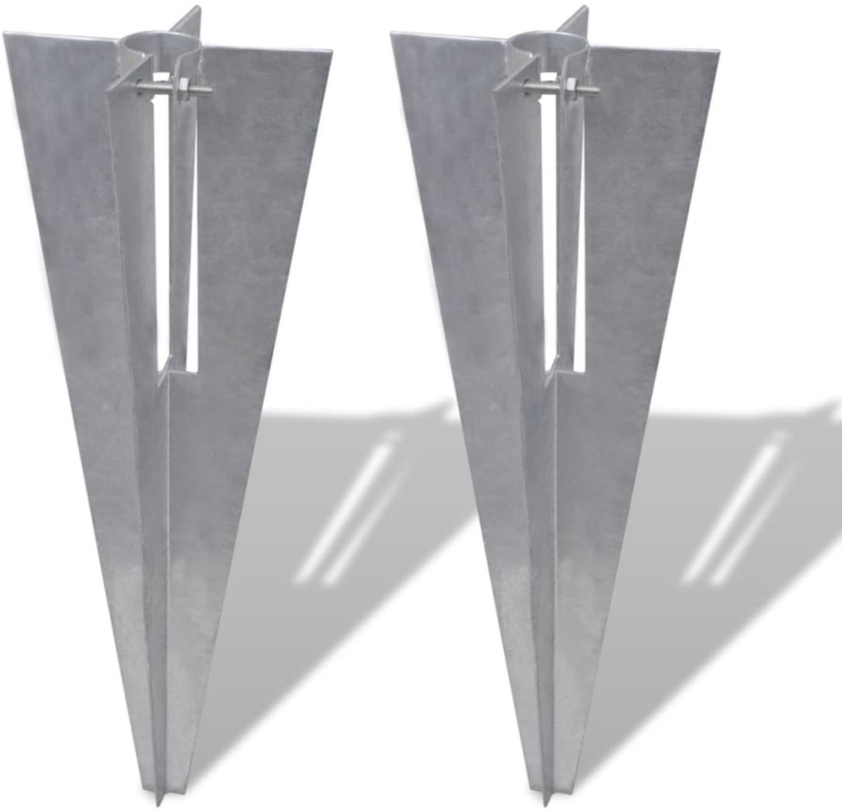 Bol.com vidaXL - Schuttingpaalpinnen - 2 - st - staal aanbieding