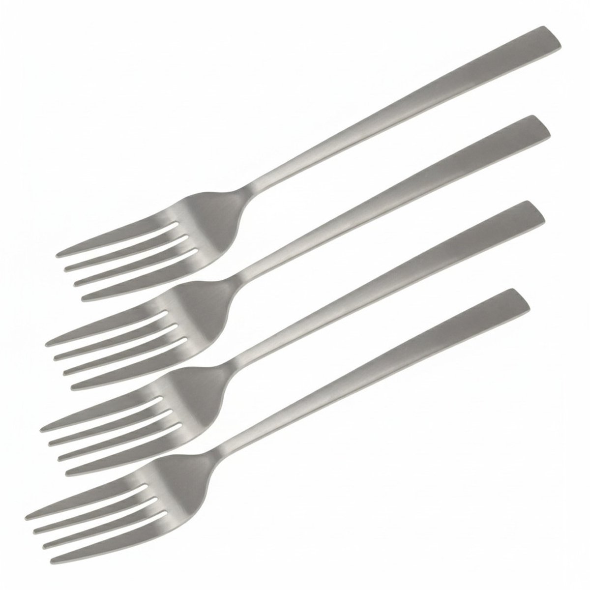 Bellatio design Gebaksvorkjes - 4x stuks - zilverkleurig - RVS - taartvorkjes - 15 cm