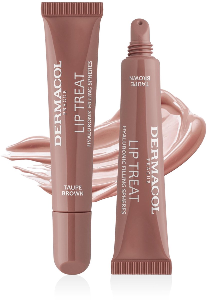 Dermacol Lip Treat Lip Balm - Vegan Hydratatie - Glossy Finish - Taupe Brown - Hyaluronzuur - Voedende olijfolie