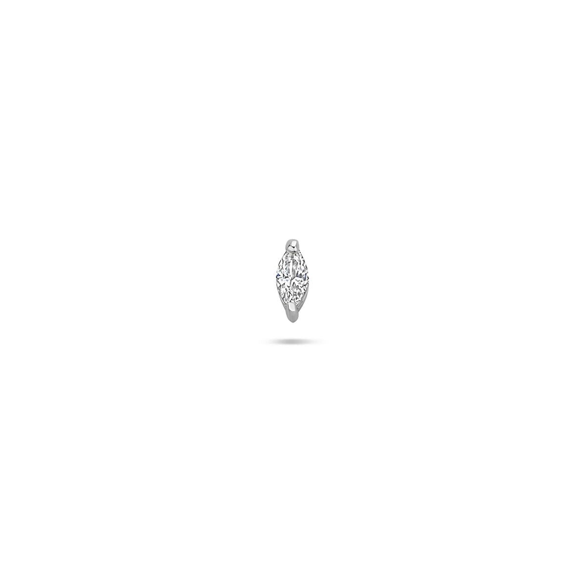 Zilveren gerhodineerde flat back piercing zirkonia 5 mm - 1342161
