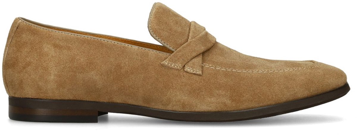 Manfield - Heren - Taupe suède loafers - Maat 40