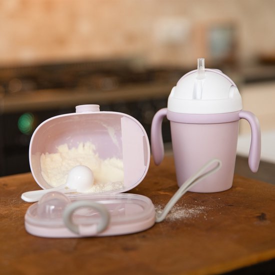 Bo Jungle - Doseerdoos melkpoeder - met maatlepel - Bewaarbakje babyvoeding - Snackhouder - 500ml - Nomadic Powder Box Roze — afbeelding 2