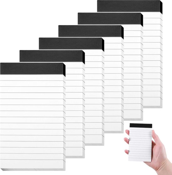 Foto: Set van 6 a7 notitieblokjes mini notitieblokken gestreepte papier voor school en werk