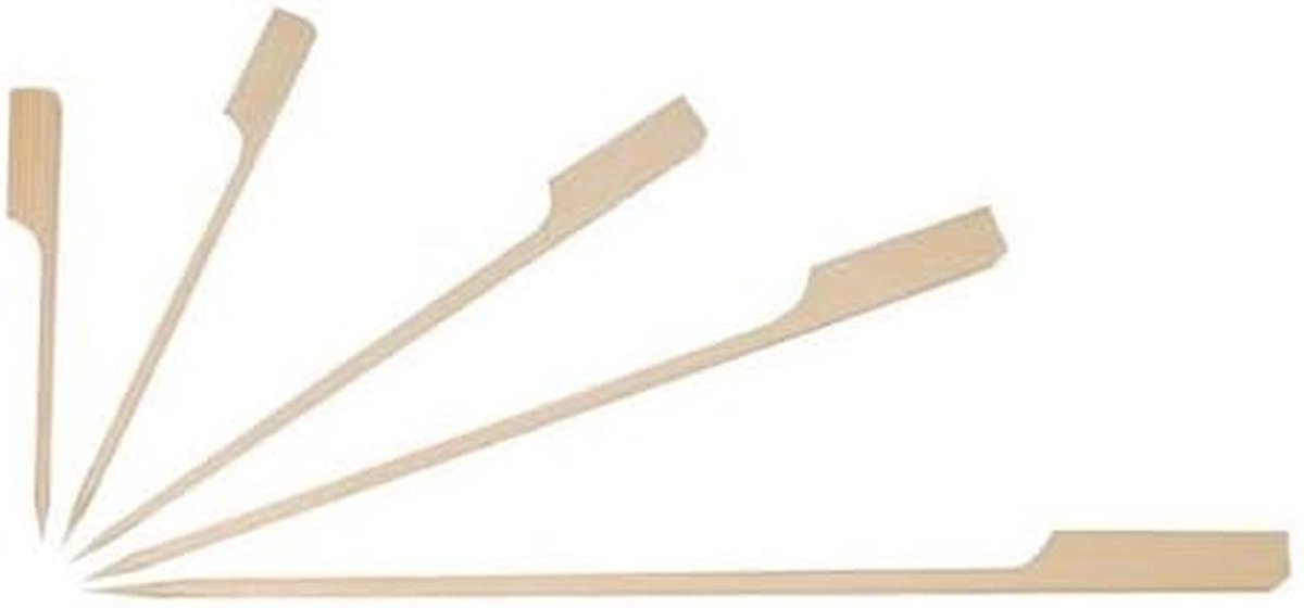 Set van 250 Bamboe Prikkers met decoratieve Vlag voor Fingerfood