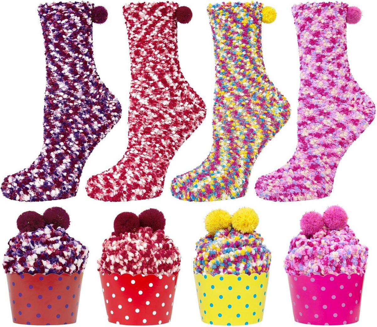 Dames Thermische Pluizige Sokken - Warme Bed Sokken voor Winter & Cadeau