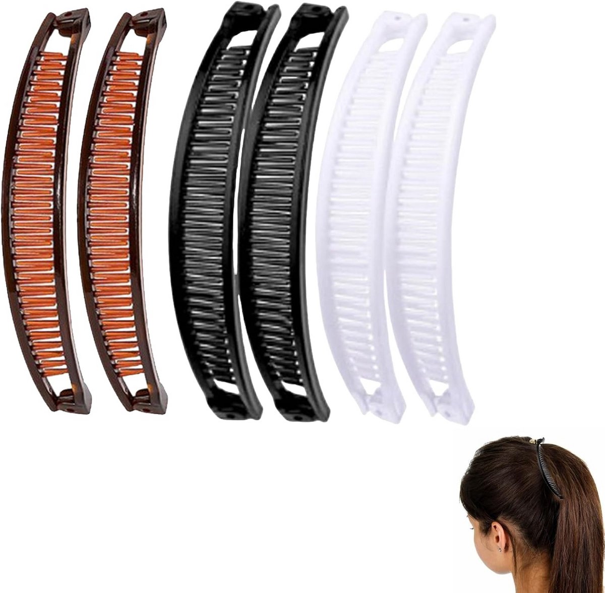 6x Platte Haarspeld Clips voor Lang, Krullend en Glad Haar