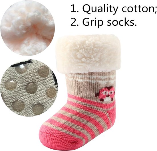 Antislip Babysokken met Sherpa Voering - Zachte en Warme Sokken voor Peuters — afbeelding 2