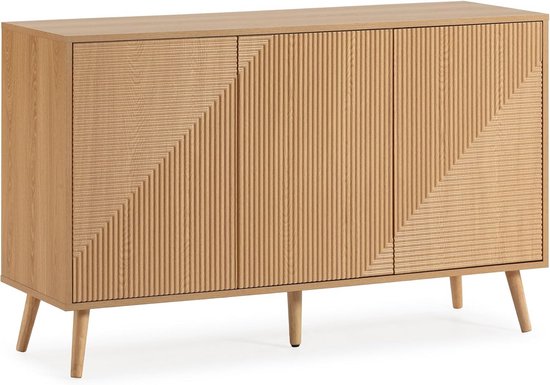 vidaXL Moderne Zwart Eiken Sideboard | 3 Deuren Ruime Opslag Voor
