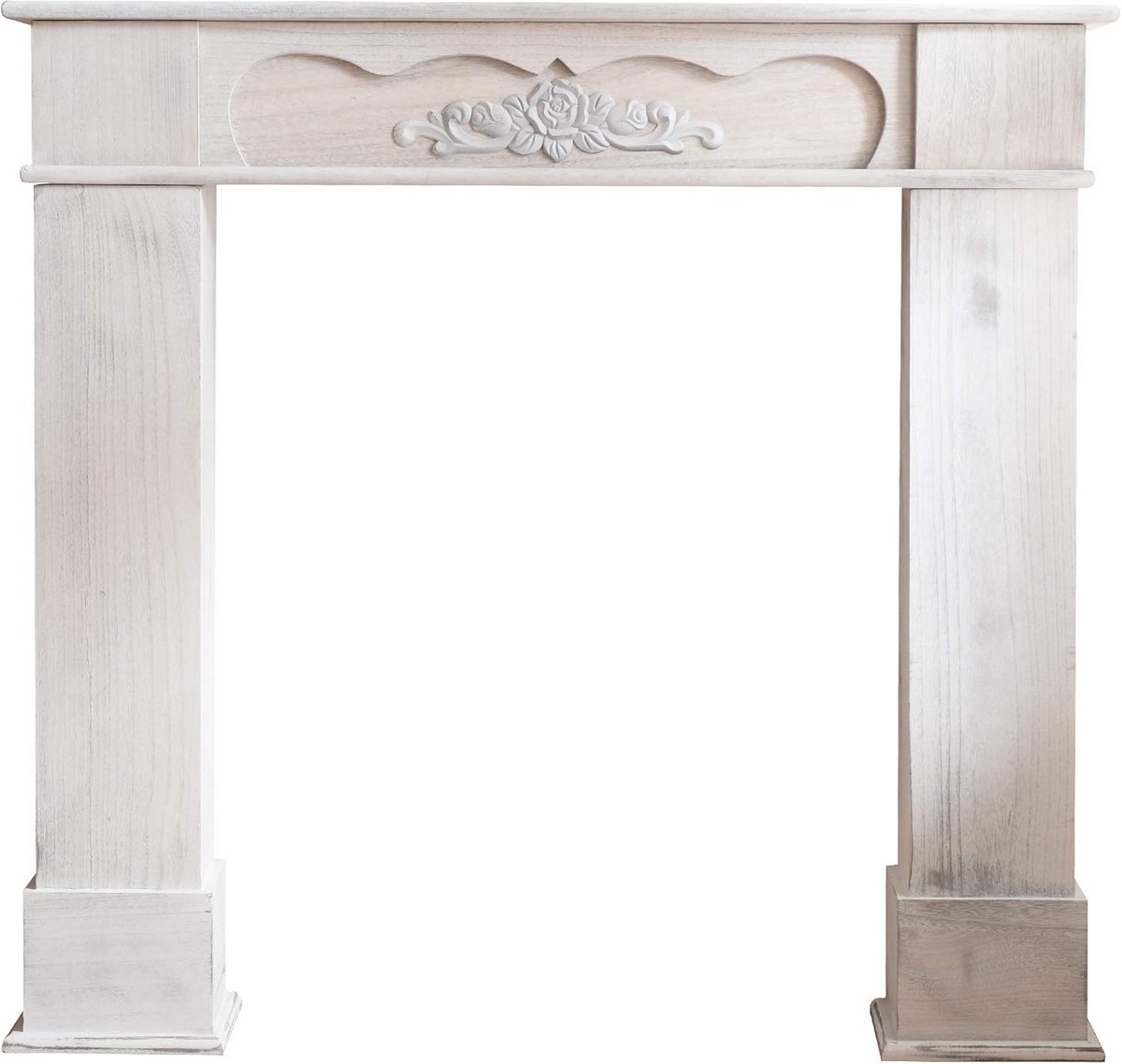Decoratieve Houten Schoorsteenmantel Wit Shabby Chic als Haard Decoratie