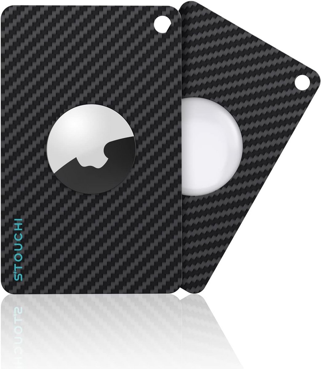 Ultra Dunne AirTag Kaarthouder voor Portemonnee - Creditcard Formaat - Lichtgewicht Carbon Fiber
