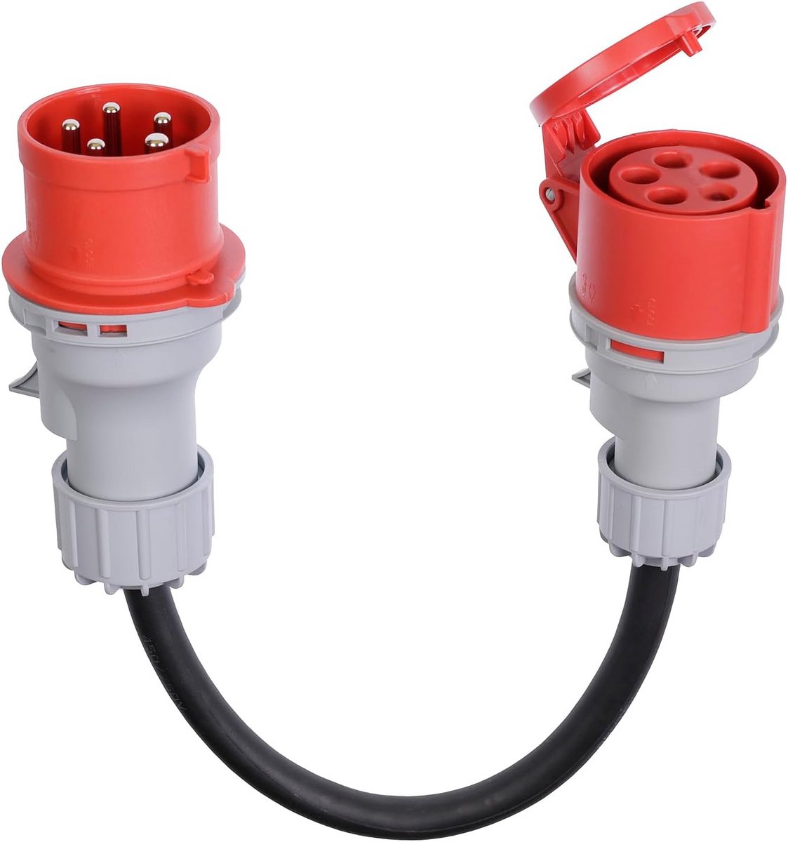 CEE Adapterkabel 32A naar 16A 5-polig IP44 voor 3-fasen aansluiting
