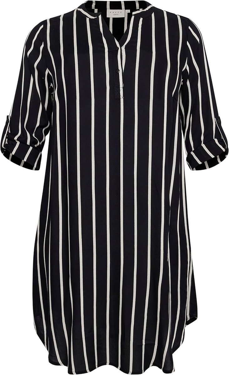 Plus-size Dames Jurk Casual Mid-dij Lengte met V-hals