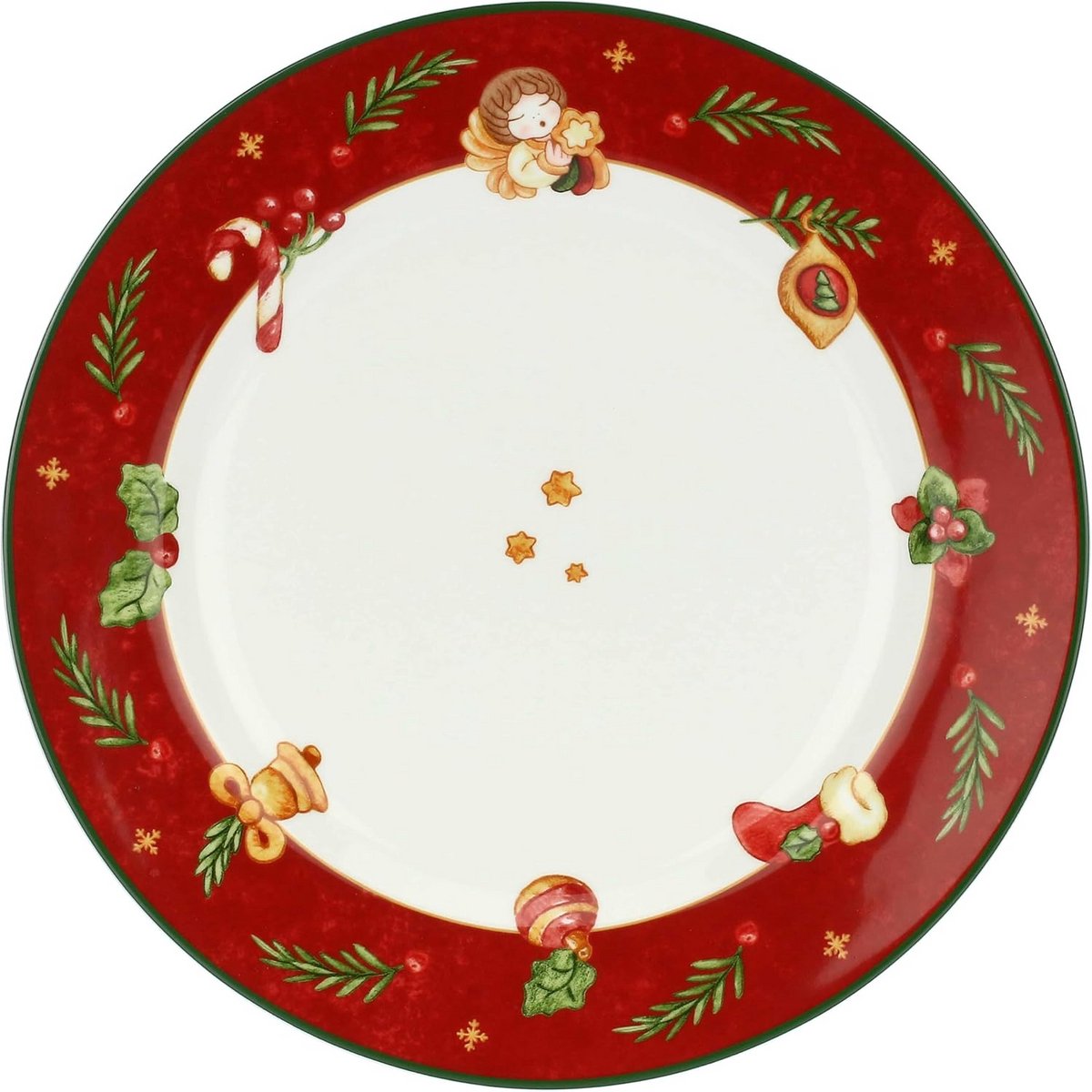 Groot Porseleinen Serveerbord 31 cm - Feestelijk Kerstontwerp