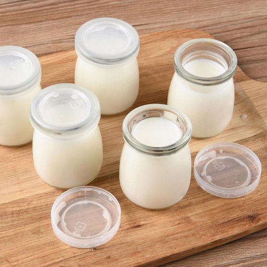 12x Glazen Potjes met Deksel 150 ml - Ideaal voor Yoghurt, Pudding, Jam en Bewaren — afbeelding 4