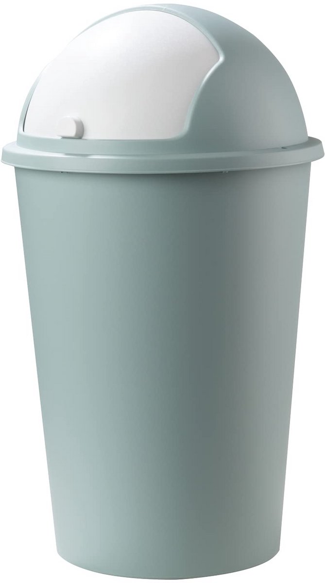 Grote Keukenprullenbak met Schuifdeksel - 50 Liter - Pastel Groen en Wit