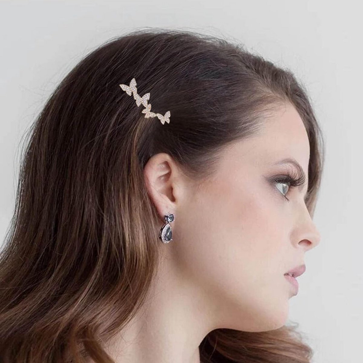 Glanzende Kristallen Vlinder Haarspeld voor Dames en Meisjes