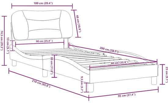 vidaXL - Bedframe - zonder - matras - "Hvar" - 90x200 - cm - stof - donkerbruin