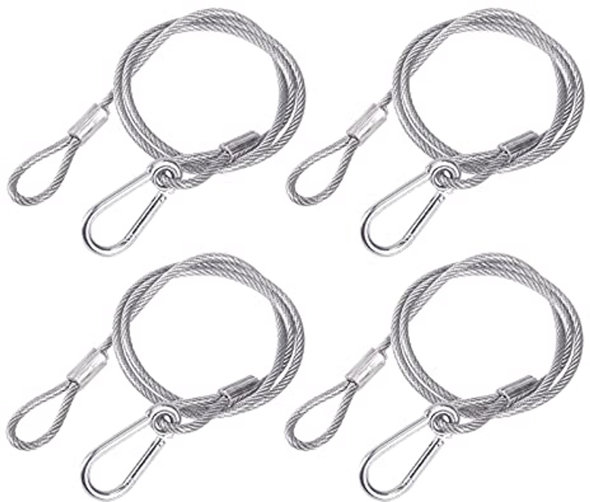 4-delige veiligheidskabelset voor podiumverlichting - 85 cm veiligheidssnoer met klemmen