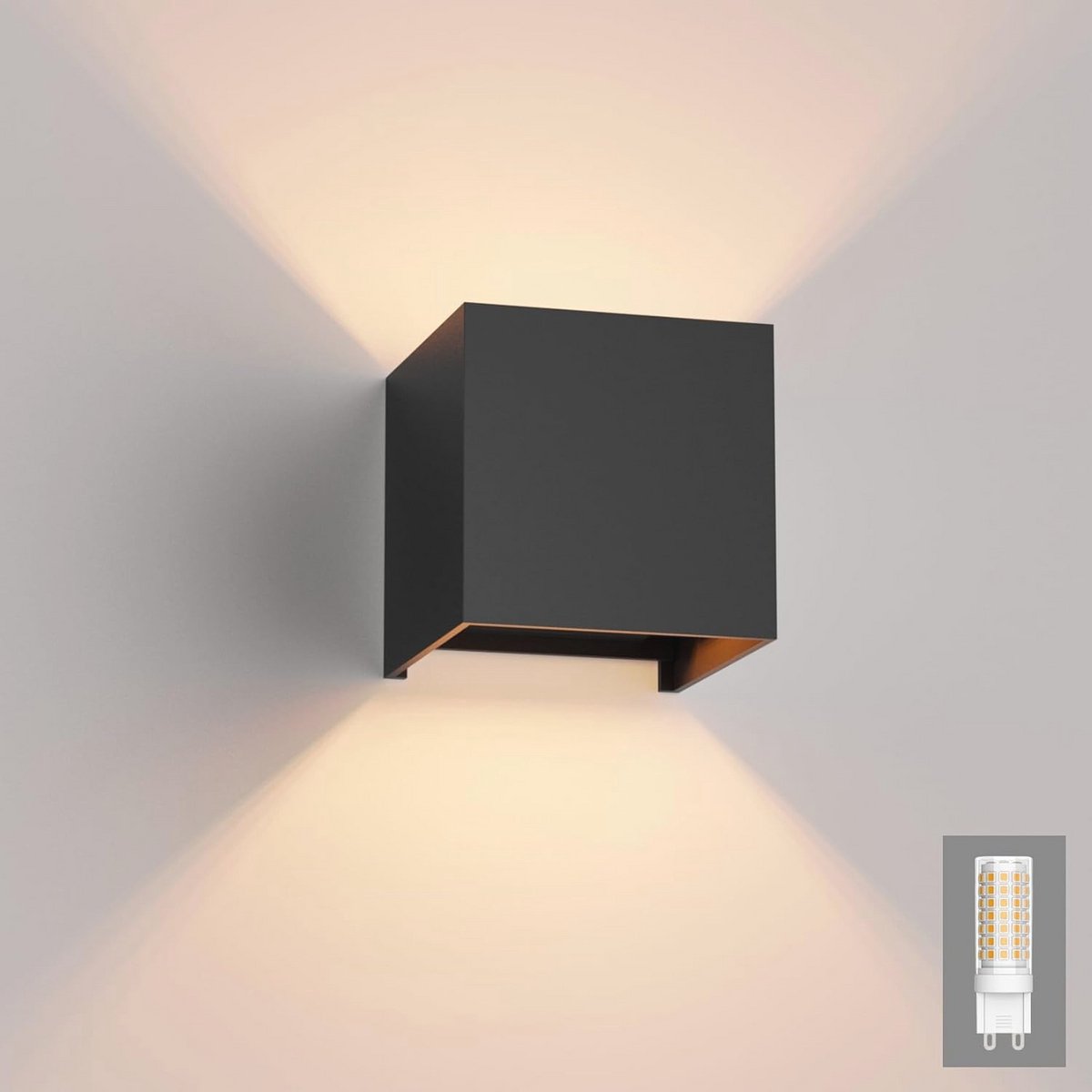Waterdichte Wandlamp voor Binnen en Buiten met Vervangbare G9 LED-lamp - Modern Design - 3000K Warm Wit