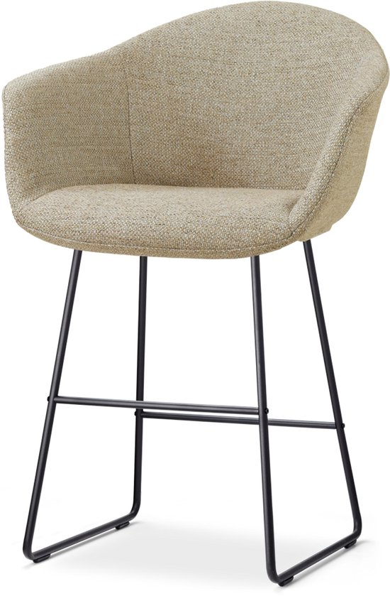 Tabouret de bar Nolon Nino-Otis taupe chiné - piètement noir - 65 cm