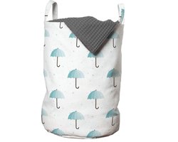 ABAKUHAUS Paraplu-waszak, onregelmatige ronde regenkunst, wasmand met hengels, trekkoordsluiting, voor wasserettes, 33 cm breed × 49 cm hoog, Seafoam lichtblauw