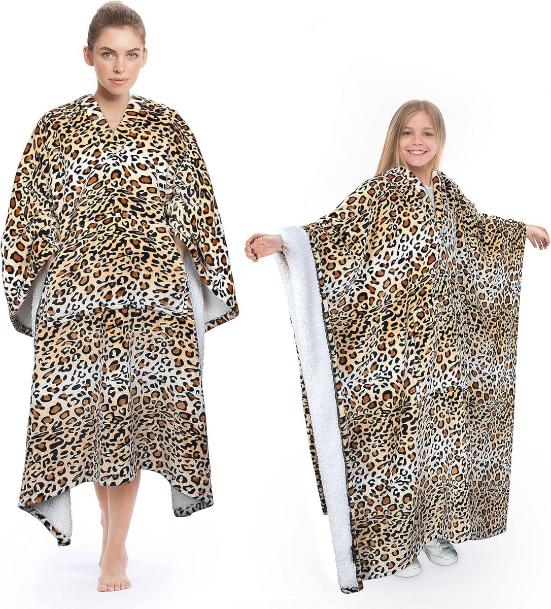Draagbare dekenponcho voor volwassenen - Warm, zacht en comfortabel - Perfect voor binnen en buiten