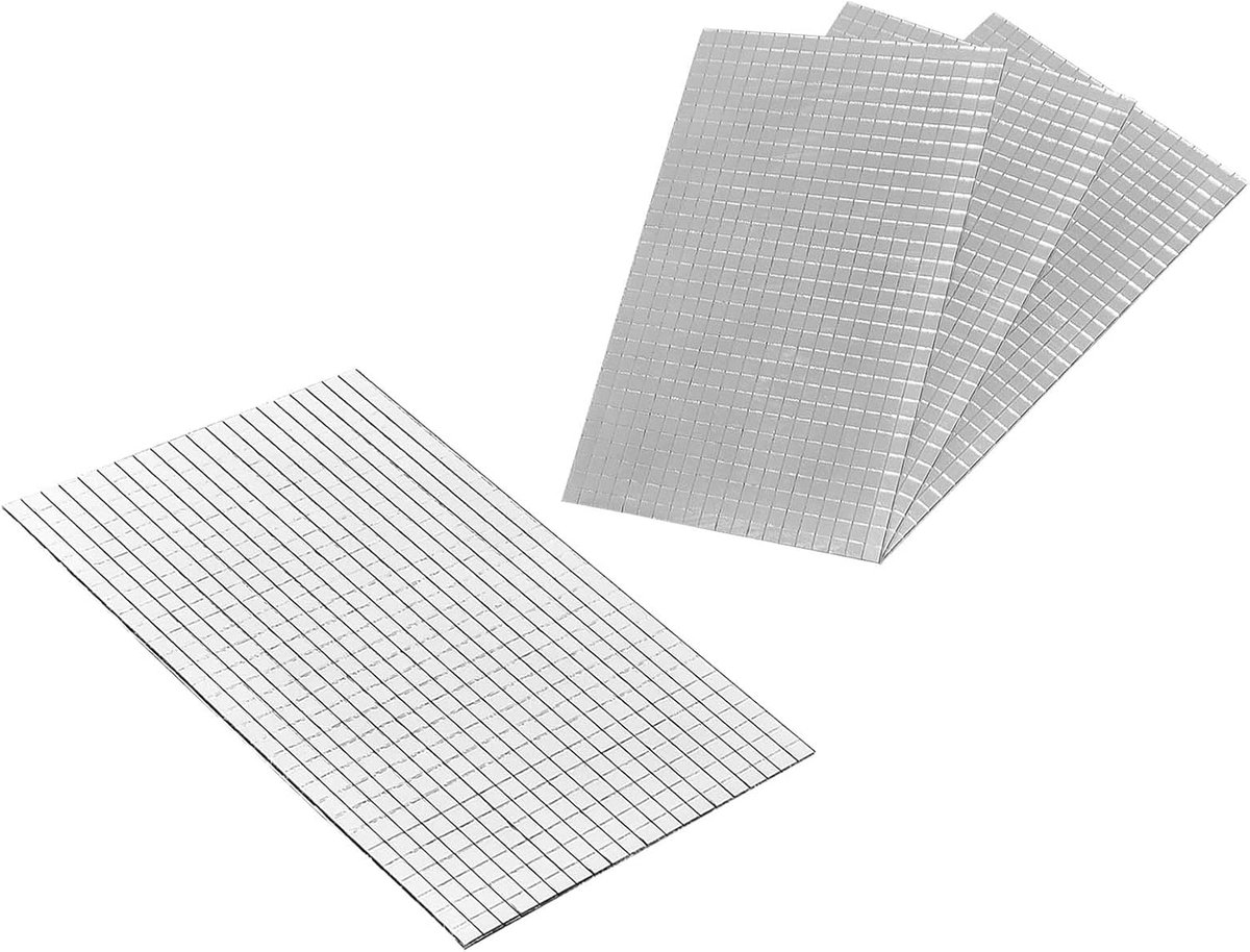 12000pcs Spiegel Mozaïek Tegels Vierkant Glitter Glas Mozaïek Zelfklevende Achterkant Kerst DIY Kunst - Ambachten Decoratie - 5x5mm x 20 Vellen - Zilver