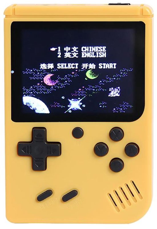 Fivesquare Retro Handheld Game Console – 400-in-1 Spelcomputer met 2.4'' Scherm, USB Oplaadbaar & Compact Design, Geel