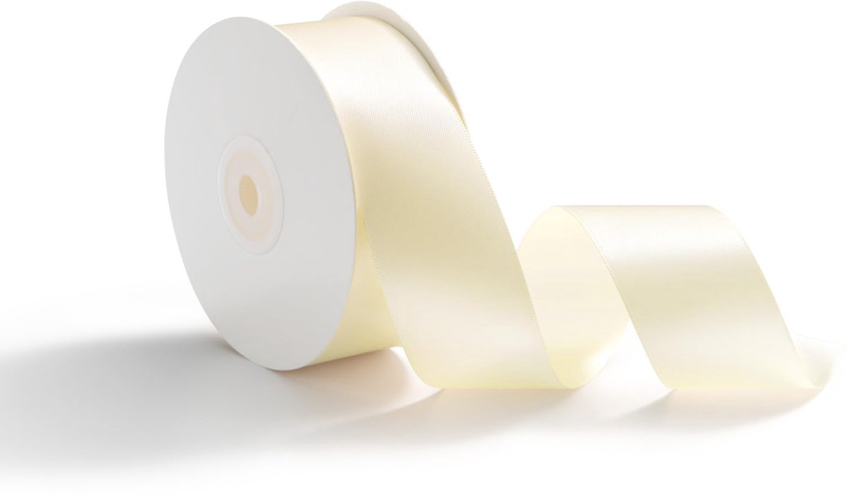 IMPERATORIS® Satijn Linten Set Voor Knutselen, Cadeaus, Decoratie - Cadeaulint - Crème