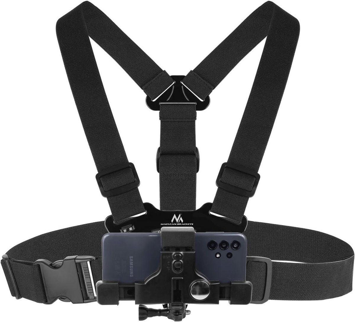 Universele Borstband voor Smartphone en Camera - Zwart