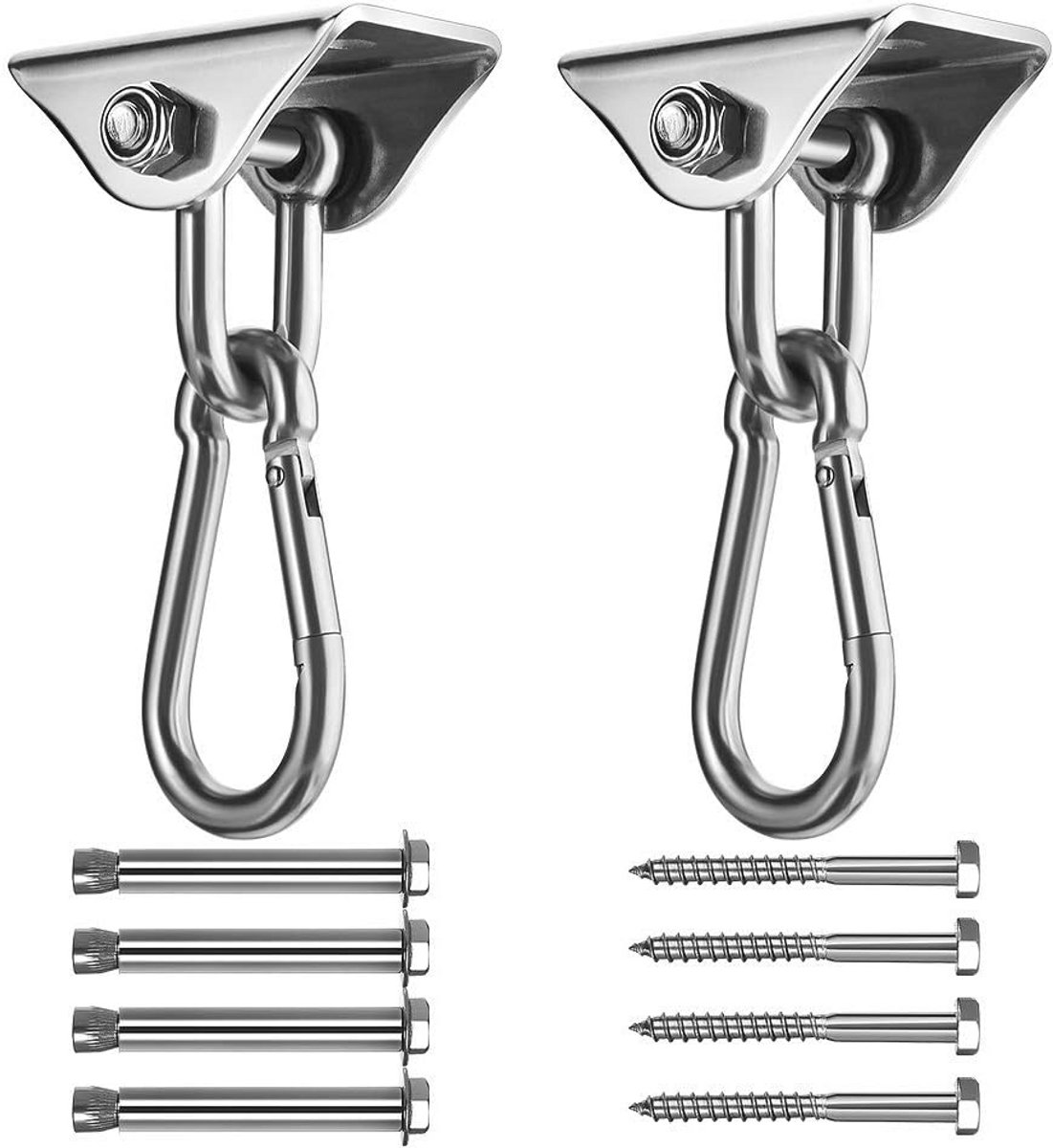 Rotatable Silent Ceiling Hooks for Hammocks and Swings - 450kg Capacity
