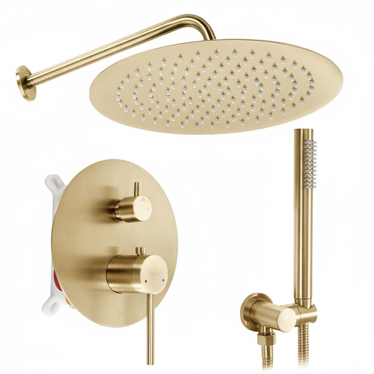 Rea Js-7029Bg +Box - Inbouwdoucheset - Geborsteld Goud - 25X40X18Cm