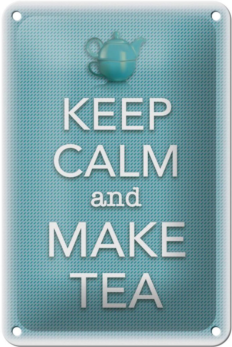Blechschild Spruch 12x18cm Keep Calm and make tea