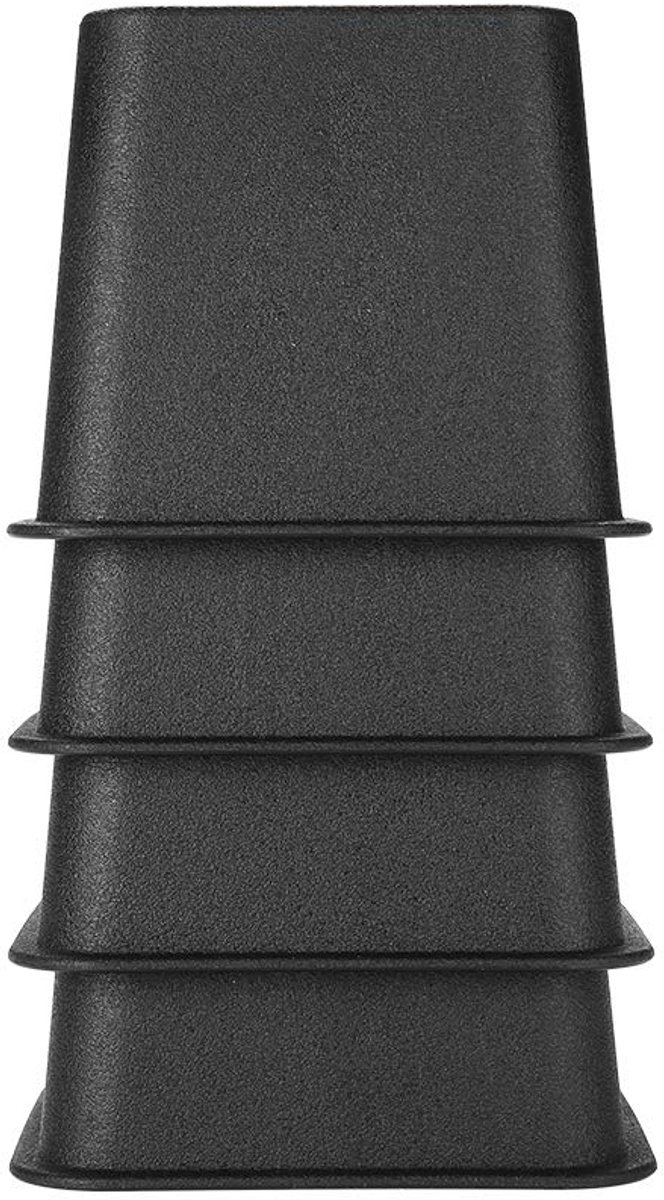 Bed- en meubelverhoger Verstelbaar en stapelbaar Vierkant Antislipbestendig, Geschikt voor alle soorten bureaus Bankstoelen PP Plastic Zwart 4 stuks/set 3 inch