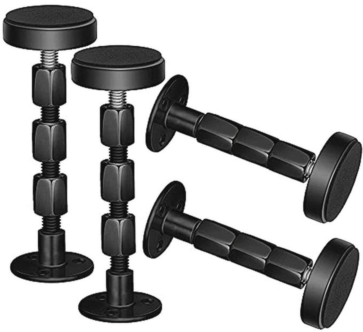 4 Stuks Zwarte Hoofdeinde Stabilisatoren - Verstelbare Anti-Shake Tools voor Bed Frame