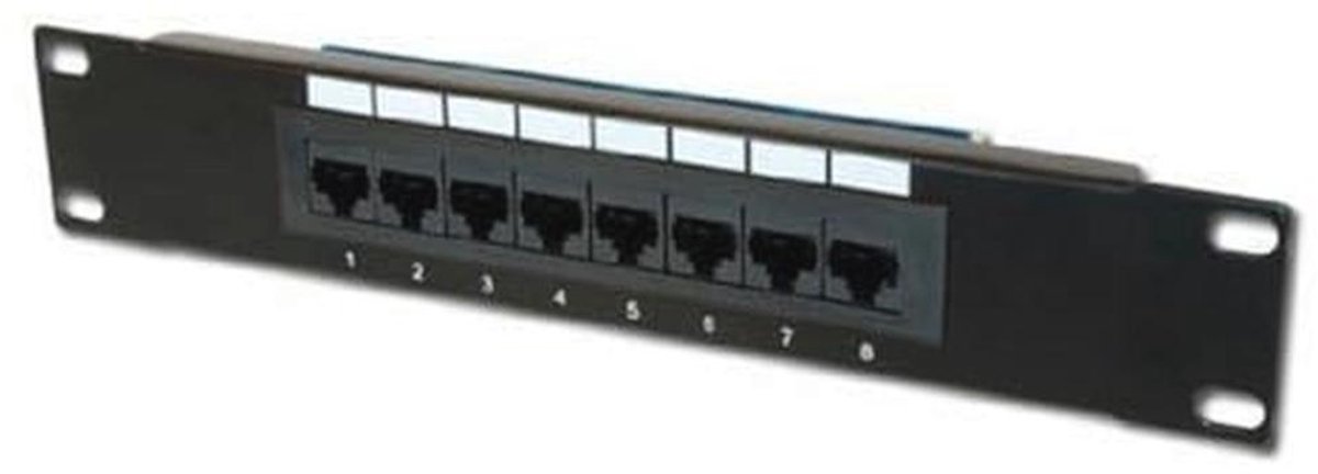 8-poorts Cat-5e Patchpaneel voor 10-inch netwerkkast - Niet afgeschermd