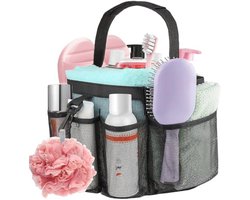 Mesh Douche Caddy Draagbaar voor College Dorm Room Essentials, 8-Pocket Grote Capaciteit Douche Tote Toilettas Mand, Sneldrogende Hangende Douche Organizer voor Badkamer, Gym, Kamp, Reizen, Cruise