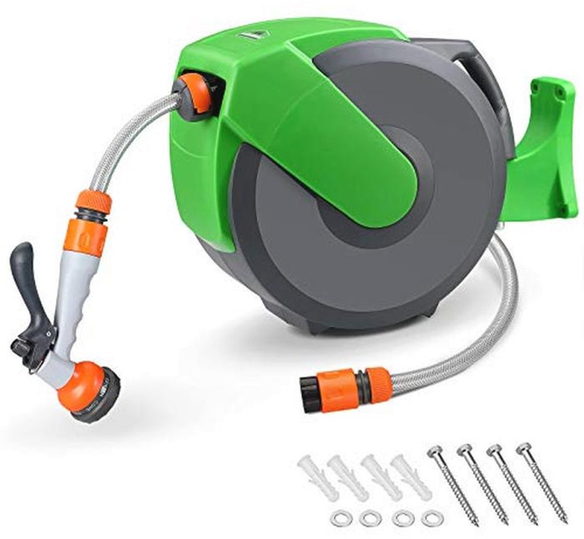 Multifunctionele Slanghaspel 20m met Wandhouder en Handdouche - Ideaal voor Tuin Irrigatie