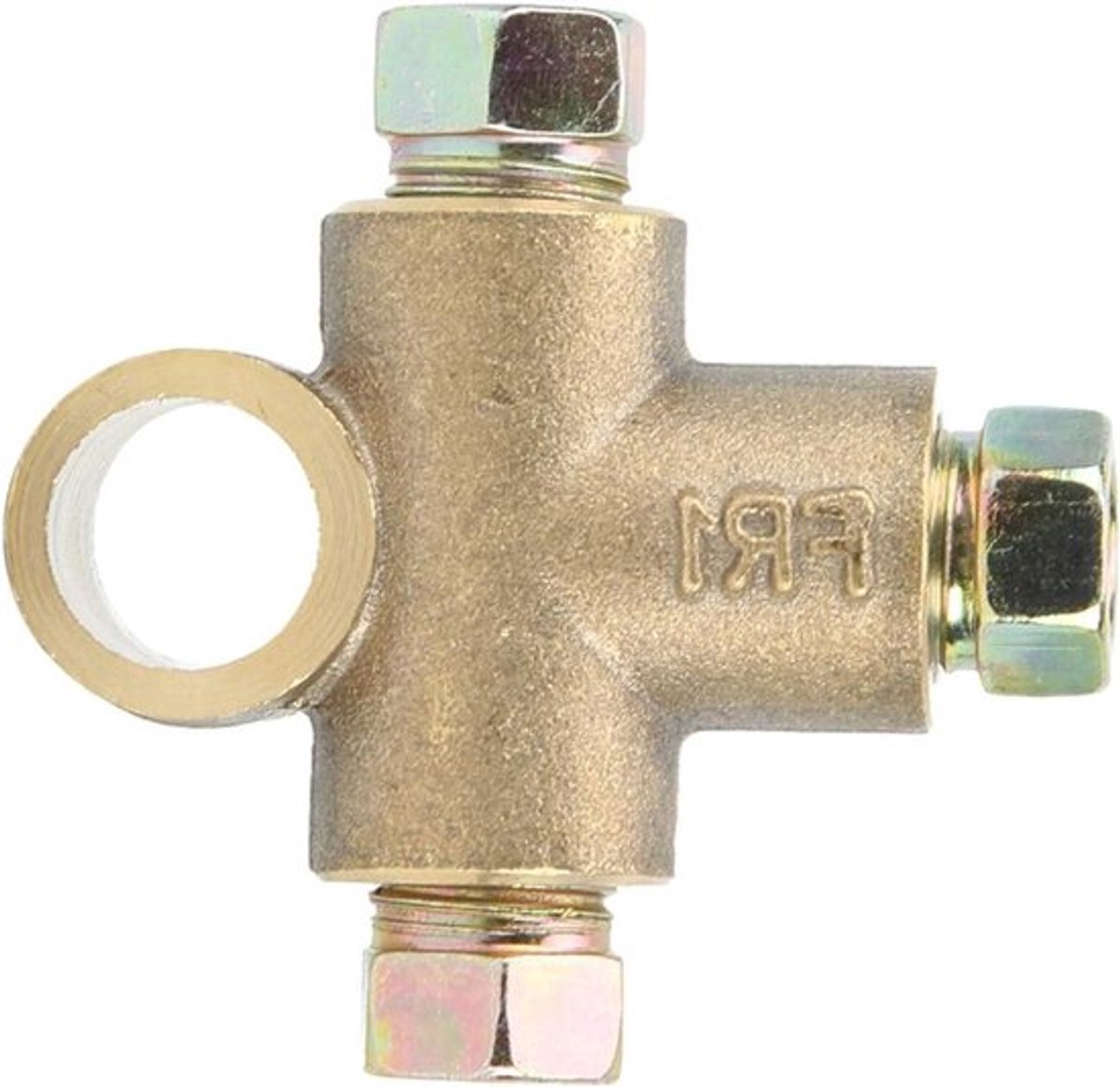 10 mm 3-weg T-vormig rem-T-stuk met 3 mannelijke moeren Korte Unie M10 3/16in pijp
