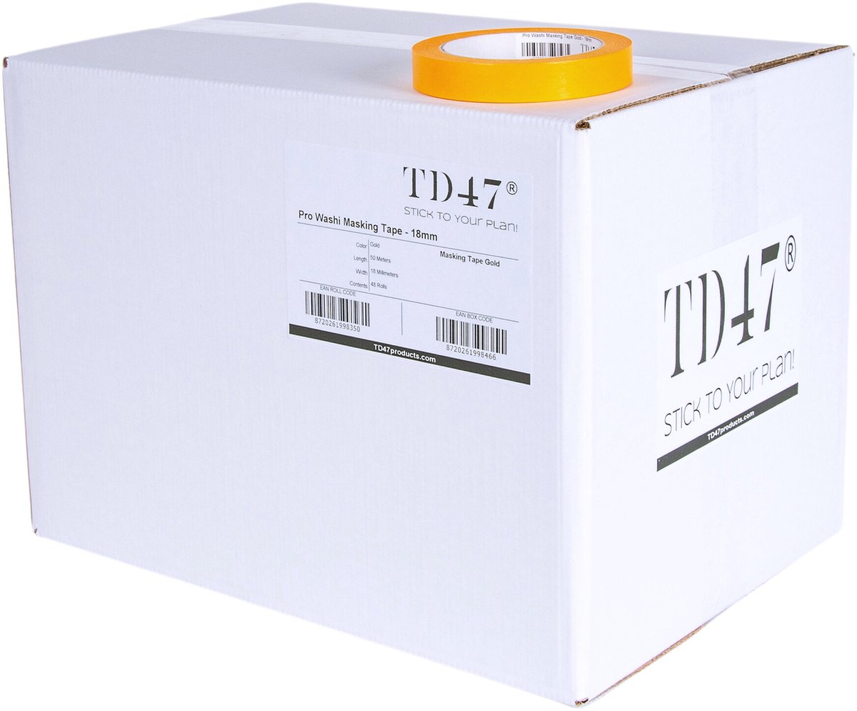 TD47 Pro Masking tape Gold 18mm x 50m (Doos 48 st.)