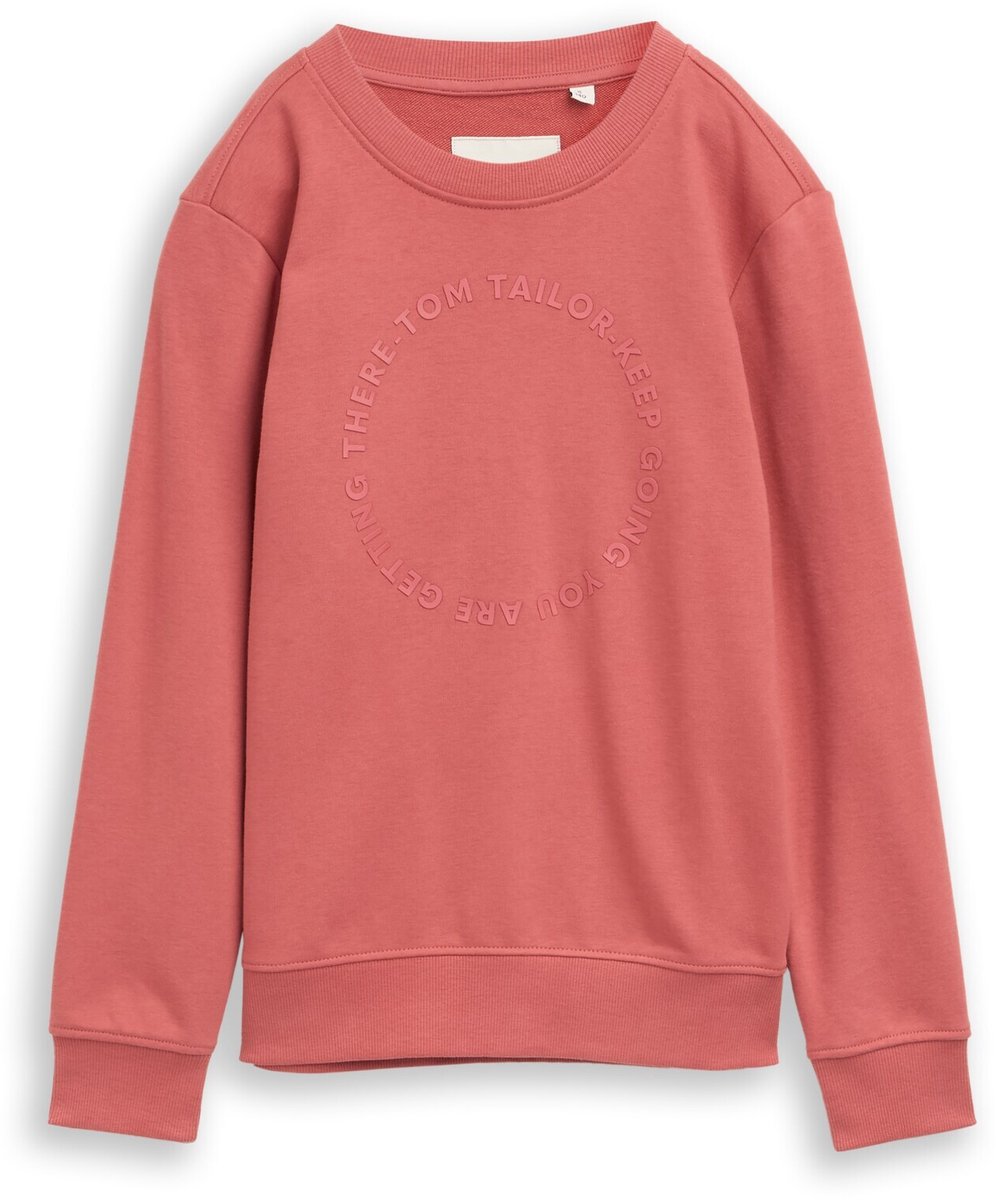 Tom Tailor - Basic sweatshirt met print - Maat 152 - faded red