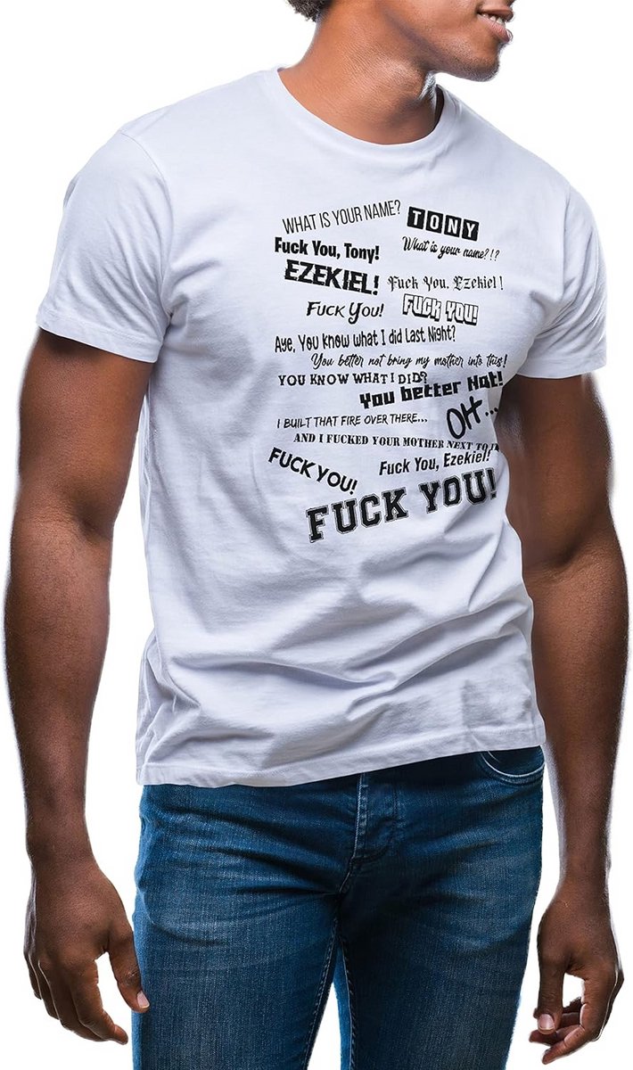 Grappig meme T-shirt met tekstprint - heren