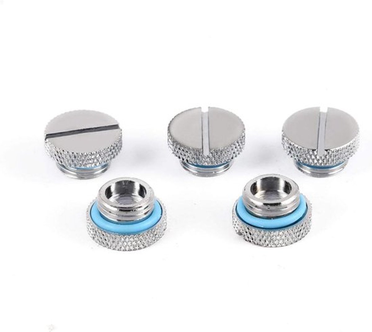Waterkoelingsstop 5 stuks Messing G1 / 4-schroefdraad waterafsluitstop voor PC-waterkoelsysteem