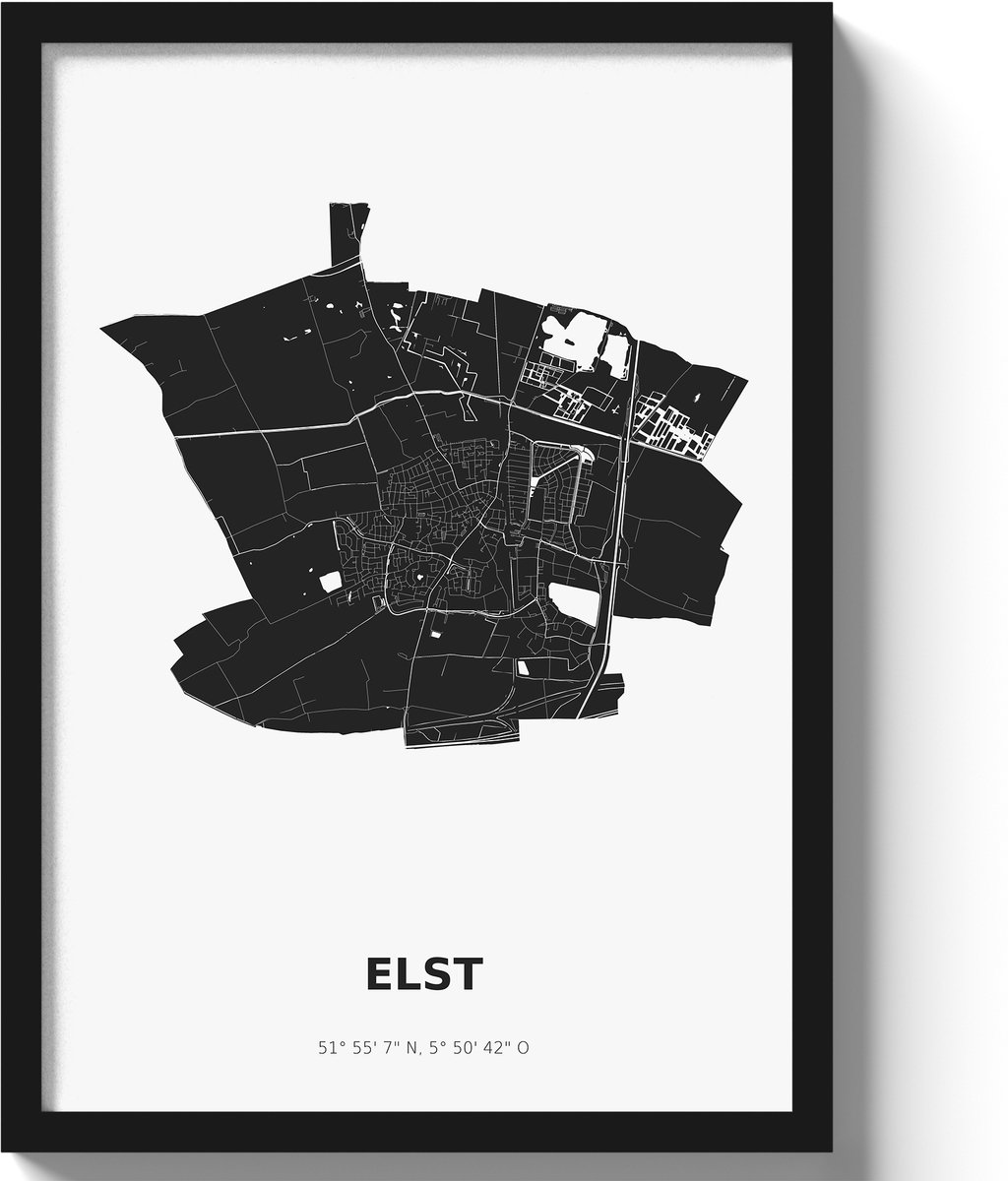 Poster Elst A3 - 30 x 42 cm - Zwart/Wit (Exclusief Lijst)