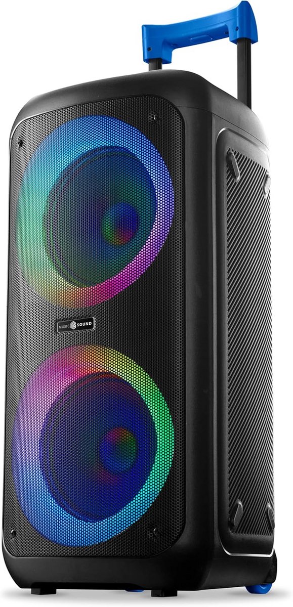 Draadloze Bluetooth Speaker Box met 80W Vermogen, RGB Disco Verlichting en Afstandsbediening