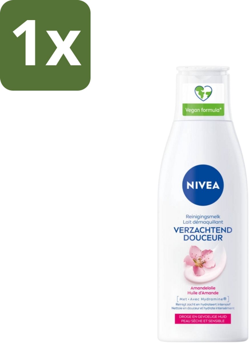 1 x Nivea - Gezichtsreiniger - Droge en Gevoelige Huid - Amandelolie - Hydramine - 200 ml - Gezichtsreiniger - Droge Huid - Gevoelige Huid - Amandelolie - Hydramine