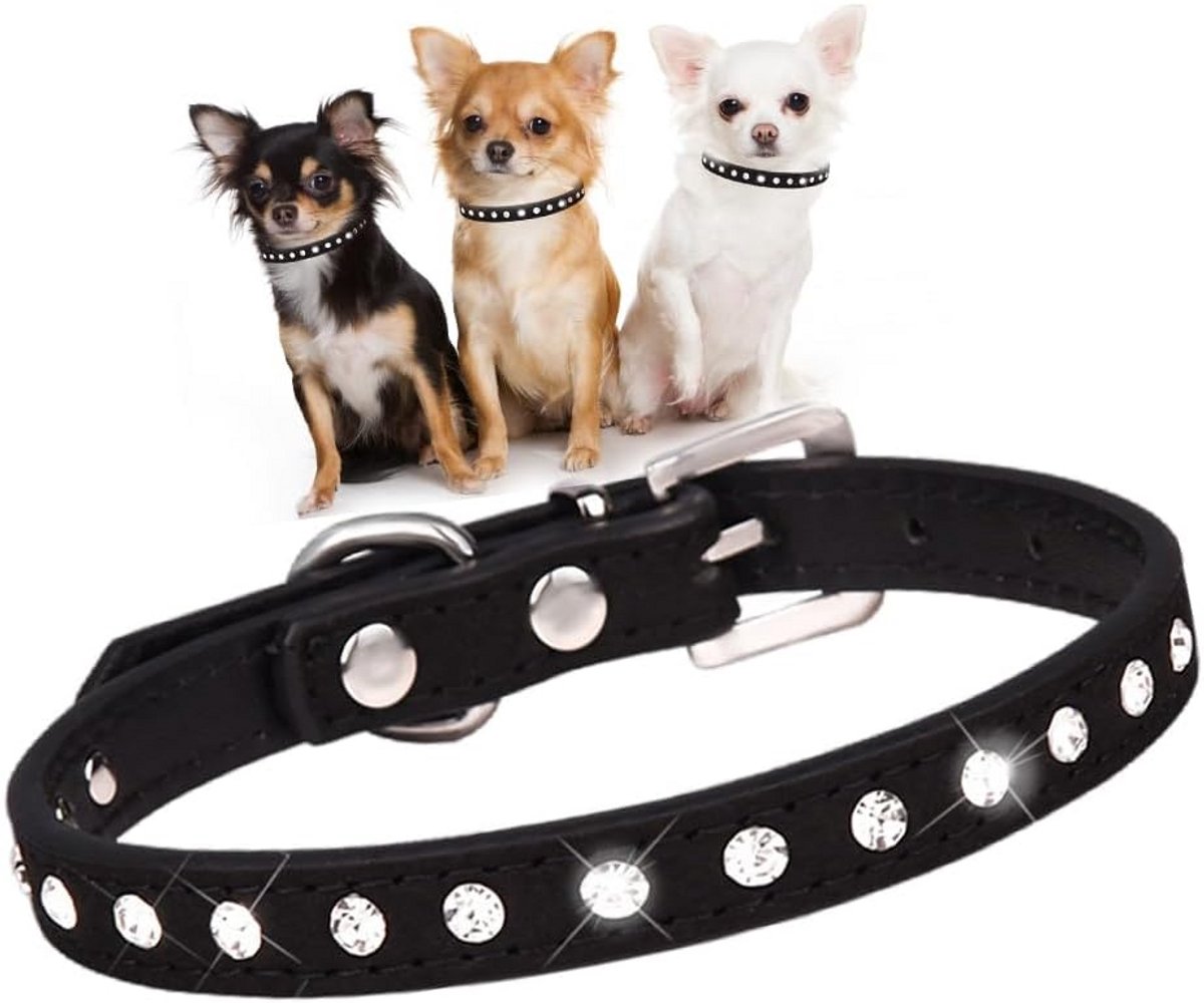 Verstelbare Halsband voor Hond en Kat met Strass Kristallen - Stijlvol en Comfortabel