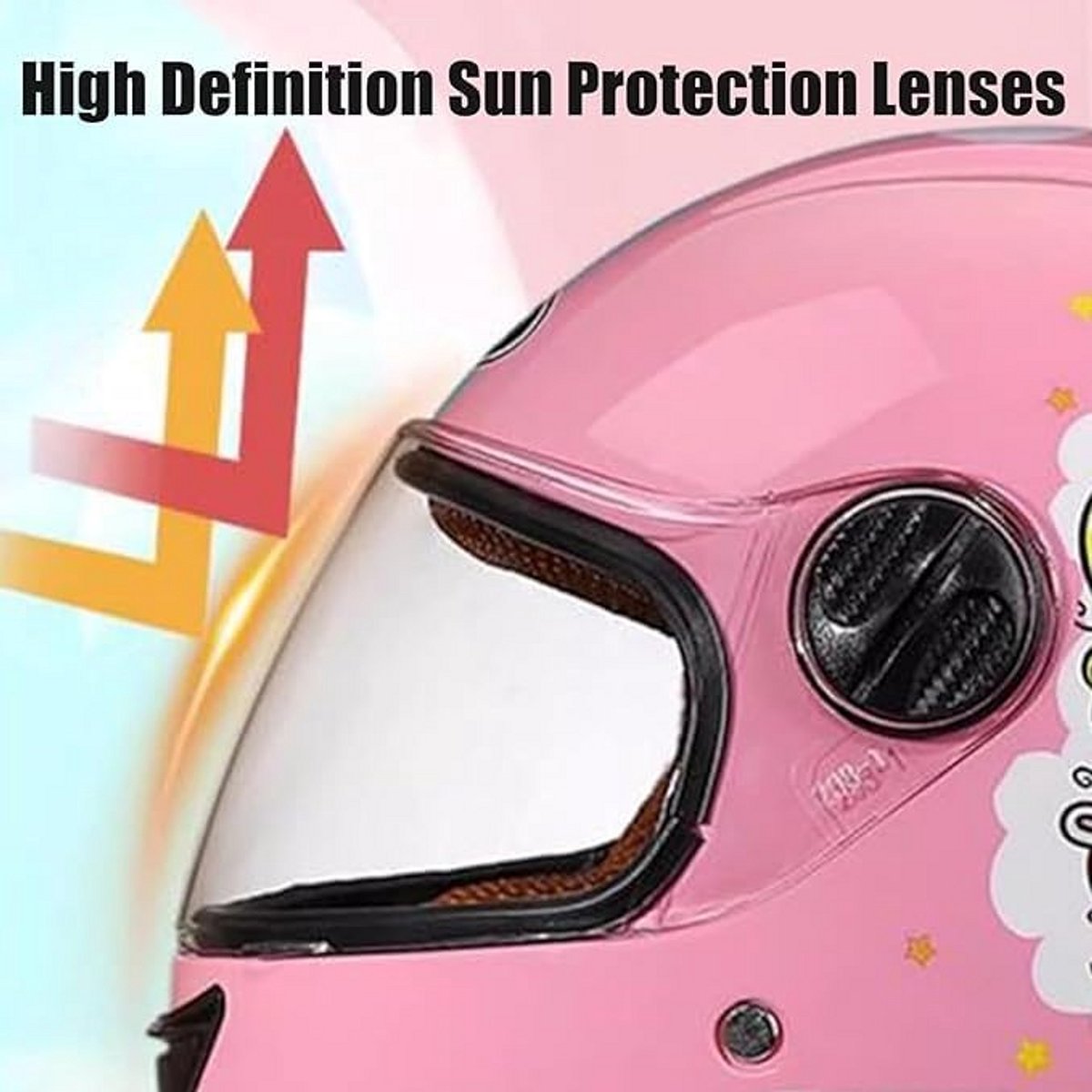Kinder Integraal Motorhelm met Zonneklep en Afneembare Sjaal, ECE Goedgekeurd