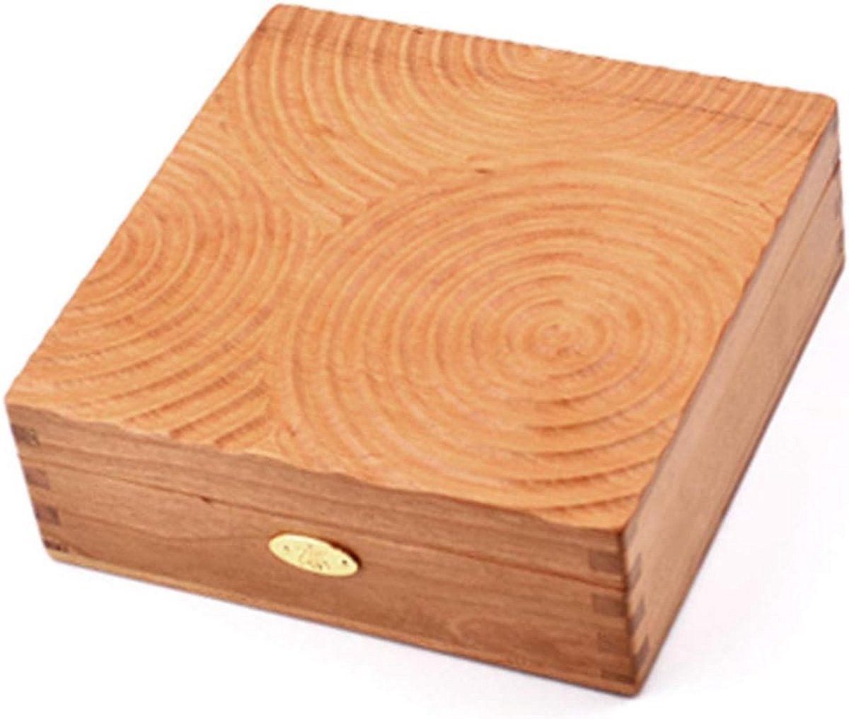 Vintage Houten Sieradendoos met Muziekmechanisme voor Ringen en Sieraden