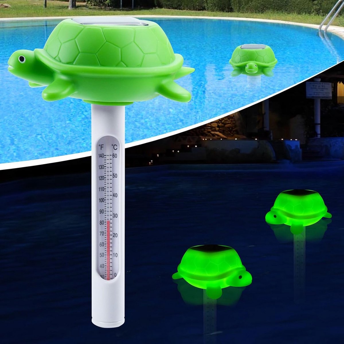 Drijvende Zwembadthermometer met Indoor Temperatuur en Vochtigheidsmeter